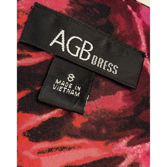 AGB Sheath Dress Womens Size 8 Red Black Sleeveless Back Zipper - Picture 6 of 6